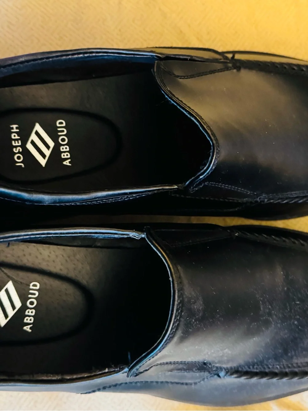 Joseph Abboud Black Leather Slip-On Dress Shoes